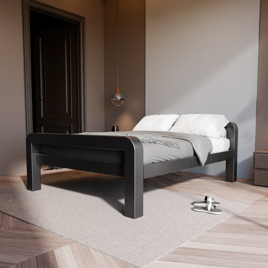 Kovová posteľ Ryka Round otvorená (profil 120 x 120 mm)
