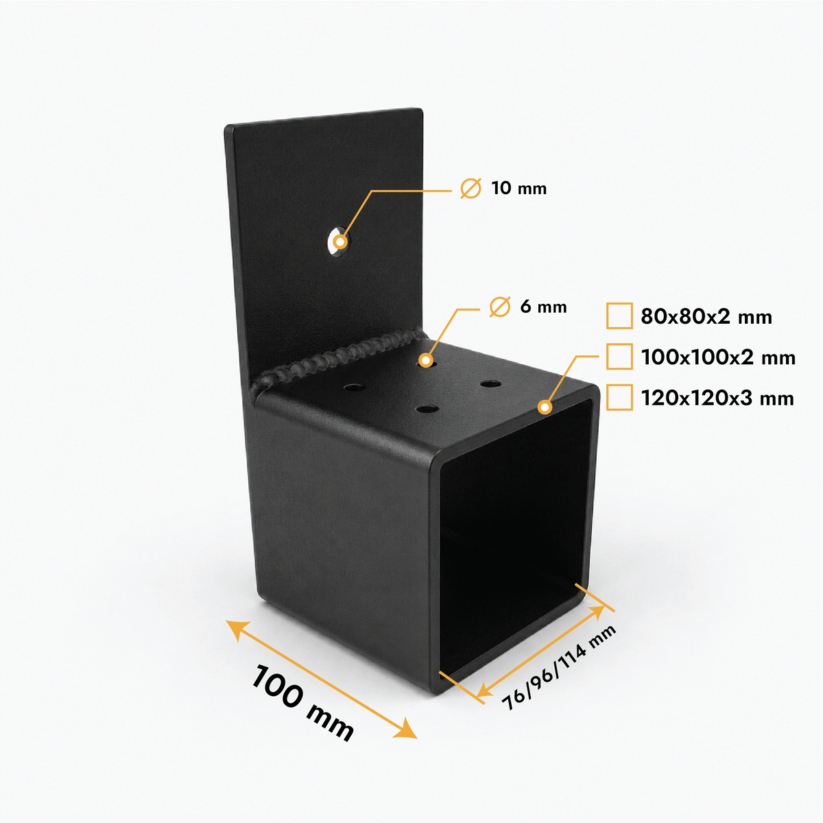 Wandhouder 90° voor houten balk