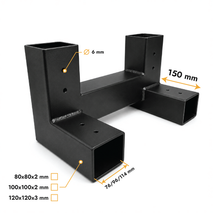 Verbinder voor een houten haardhoutrek