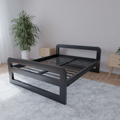 Kovová posteľ Ryka Round uzavretá (profil 120 x 160 mm)