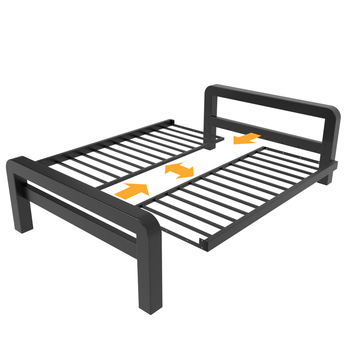 Kovová posteľ Ryka Round otvorená (profil 120 x 120 mm)