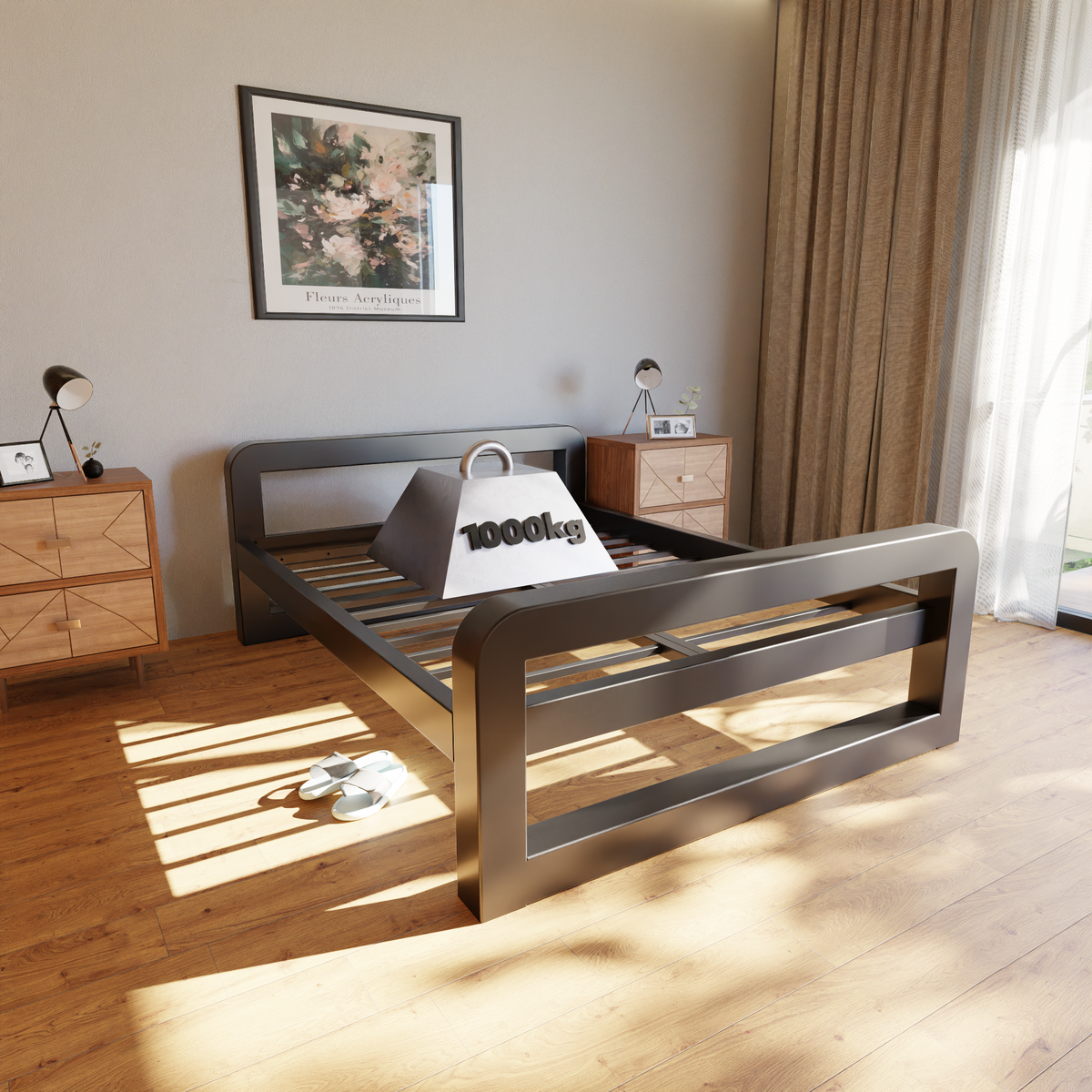 Kovová posteľ Ryka Round uzavretá (profil 120 x 120 mm)