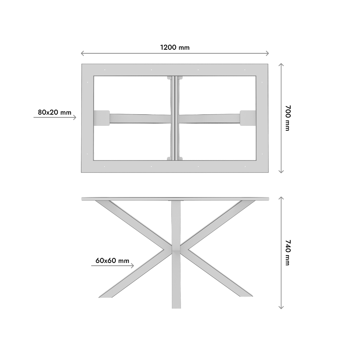 Tafelpoot Acamar Frame