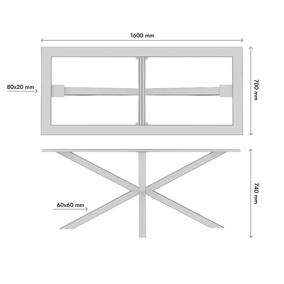 Tafelpoot Acamar Frame