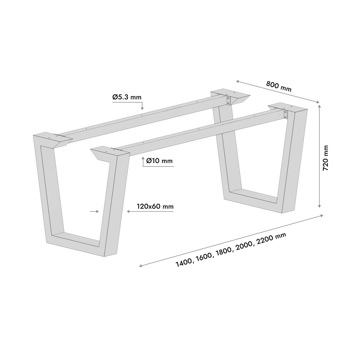 Metalen Tafelpoot Atria Epox Extreme