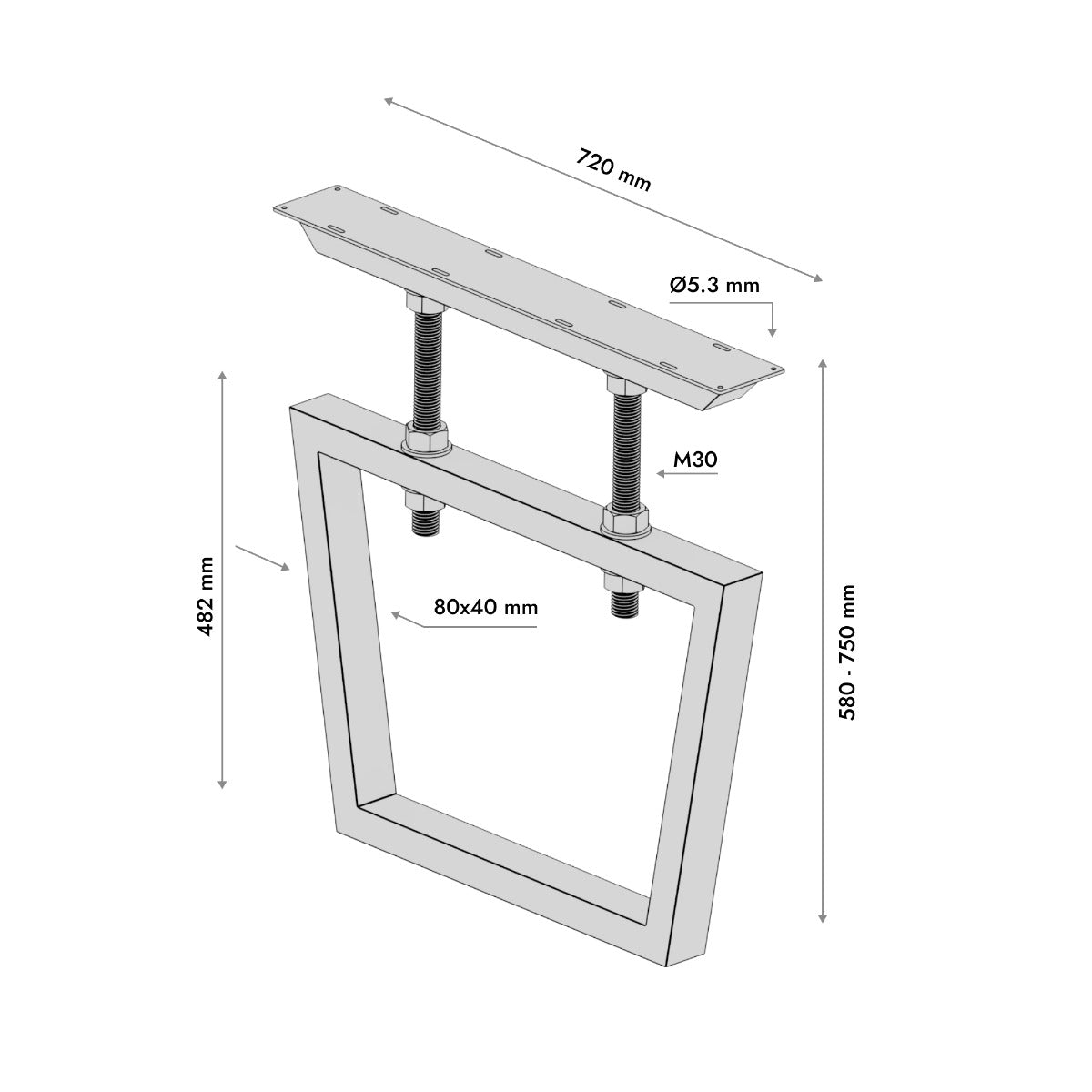 Metalen Tafelpoot Atria Screw