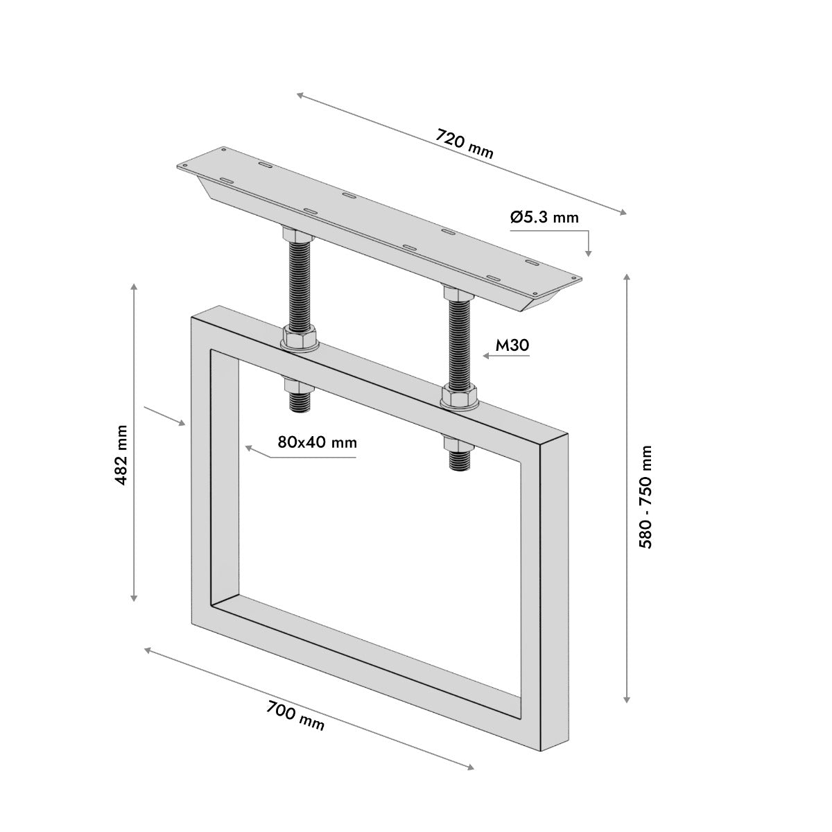Metalen Tafelpoot Eta Screw