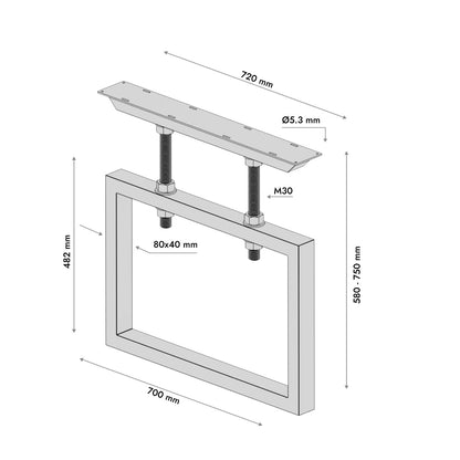 Metalen Tafelpoot Eta Screw