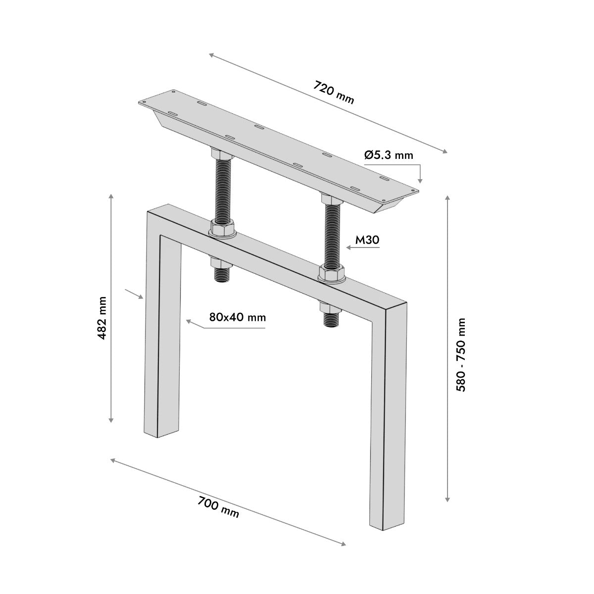 Metalen Tafelpoot Etamin Screw