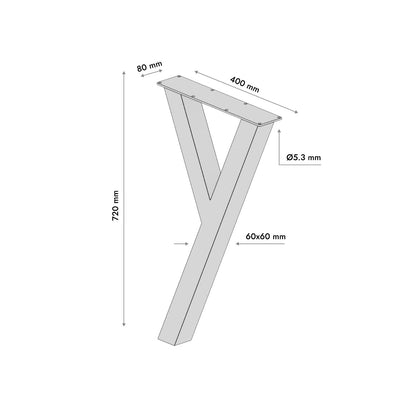 4x Metalen Tafelpoot Lucida