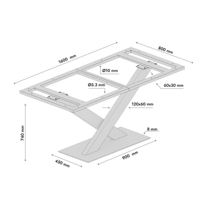 Metalen Tafelpoot Sargas Frame