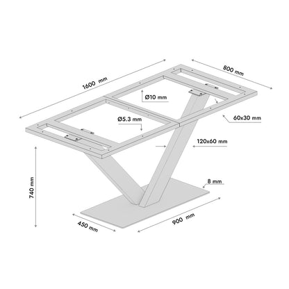 Metalen Tafelpoot Thuban Frame